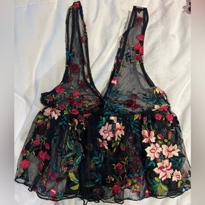 Urban outfitters floral mesh top